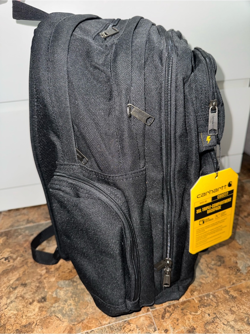 Carhartt Black Utility Backpack with Logo Patch - Picture 3 of 15